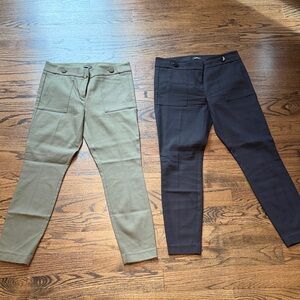 LOFT Women's Black and Olive Ankle Pants